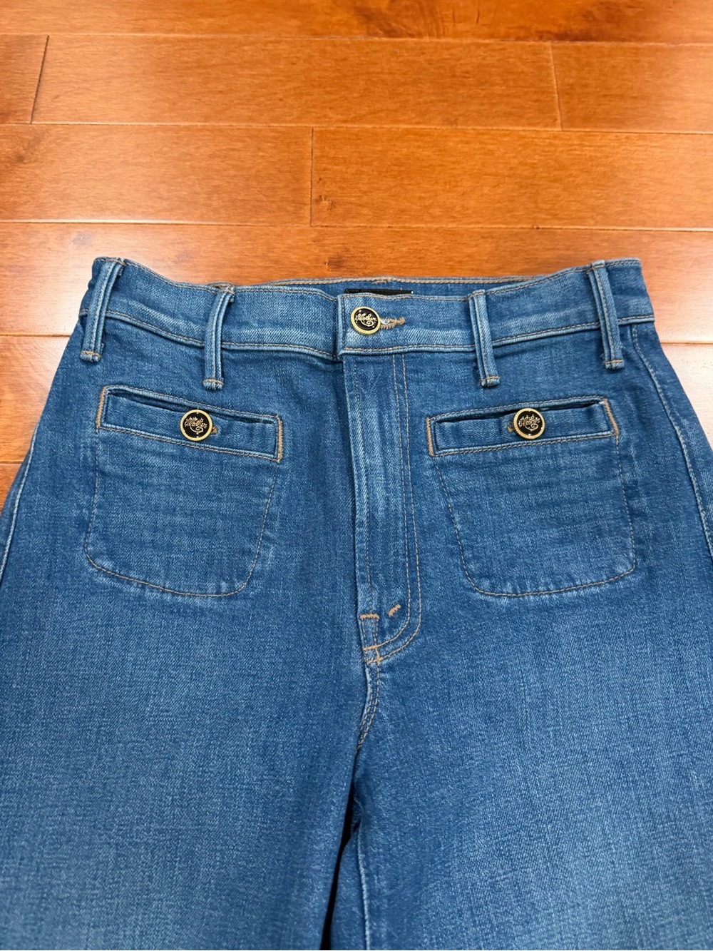 MOTHER Whisk Me Away Wash The Stashed Hustler Roller Sneak Wide Leg Jeans Sz. 25 - Picture 3 of 7